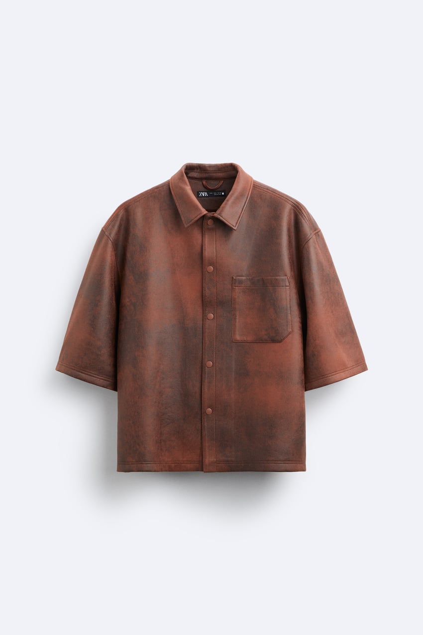 Faux suede overshirt best sale