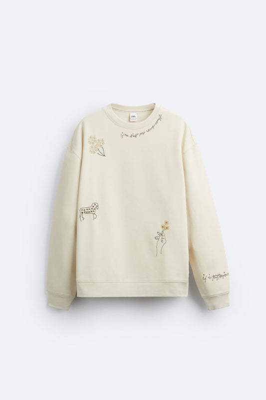 SWEATSHIRT WITH CONTRAST EMBROIDERY