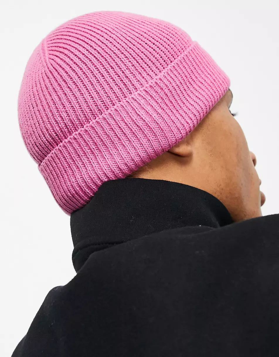 FISHERMAN RIBBED BEANIE WITH RUBBER LOGO