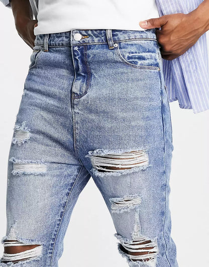 EXTREME RIP JEANS IN VINTAGE LIGHT BLUE