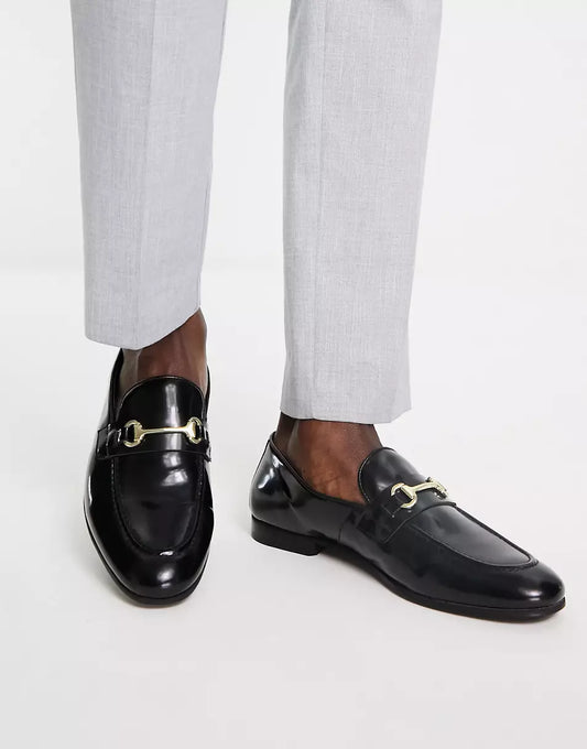 TERRY SNAFFLE LOAFERS IN BLACK LEATHER