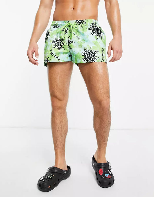 TIE DYE SUN PRINT SWIM SHORT