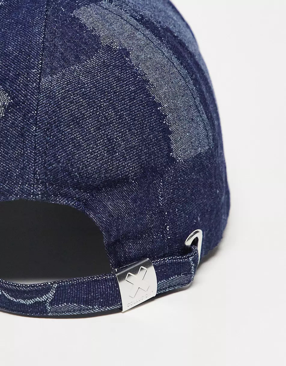 UNISEX PATCHWORK DISTRESSED DENIM CAP