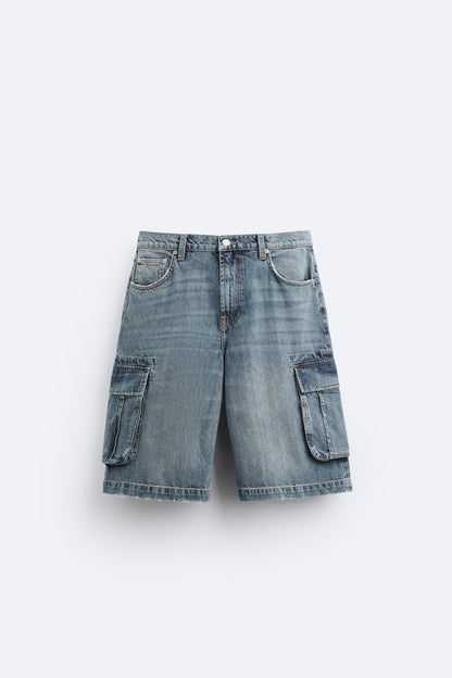 LOOSE-FIT CARGO BERMUDA SHORTS