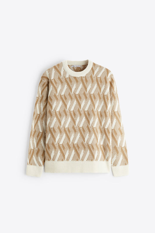 GEOMETRIC JACQUARD SWEATER