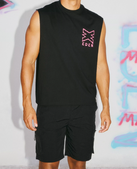 BOOHOOMAN X EDEN IBIZA OVERSIZED DROP ARMHOLE TANK