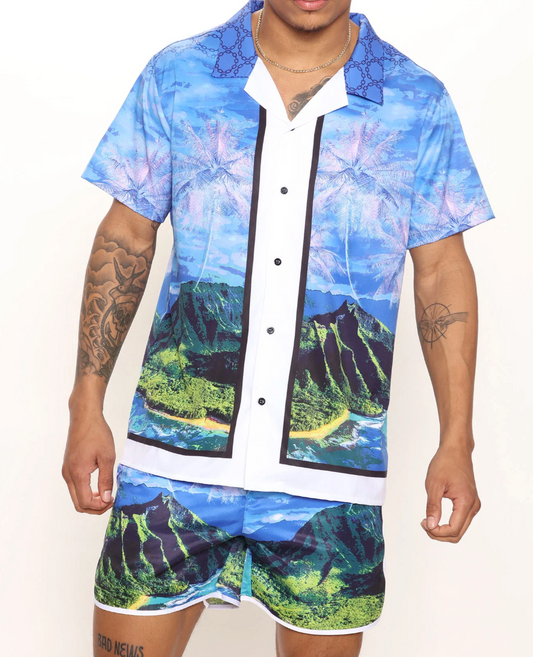 ALOHA MANA SHORT SLEEVE WOVEN TOP