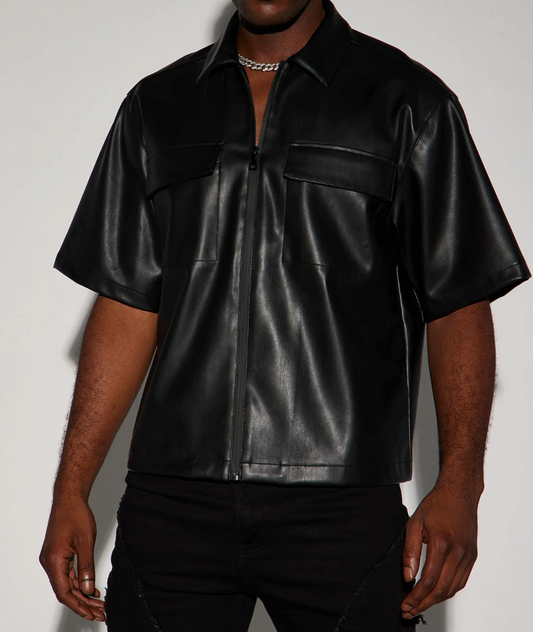 SO SMOOTH FAUX LEATHER SHIRT