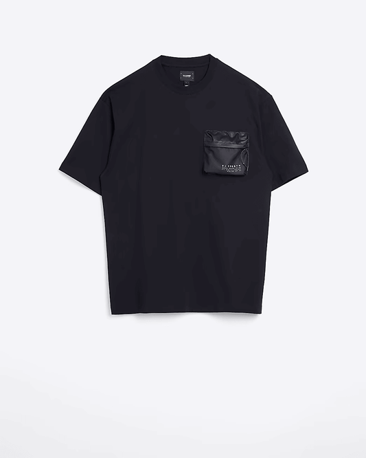 BLACK OVERSIZED FIT UTILITY POCKET T-SHIRT