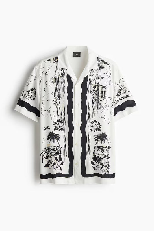 REGULAR FIT PRINTED RESORT SHIRT