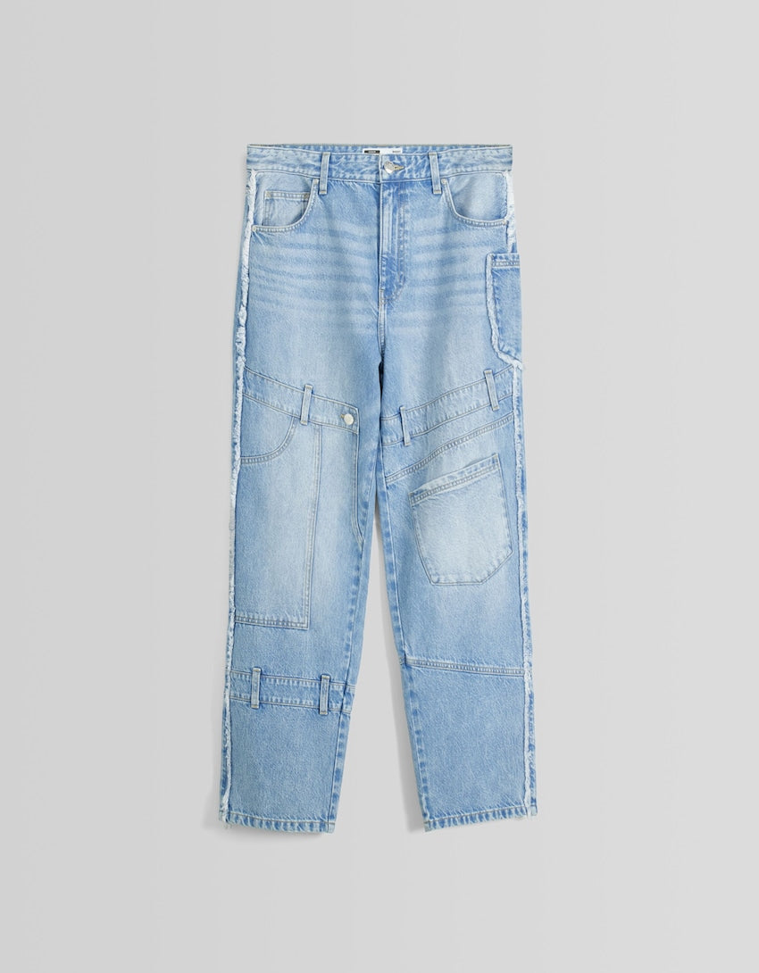 BAGGY DENIM PATCH JEANS