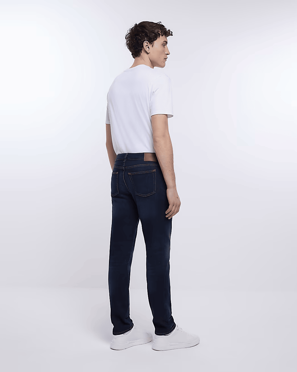 DARK BLUE SLIM FIT FADED JEANS