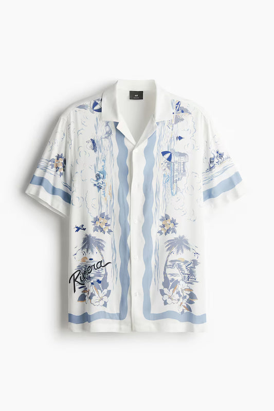 REGULAR FIT PRINTED RESORT SHIRT