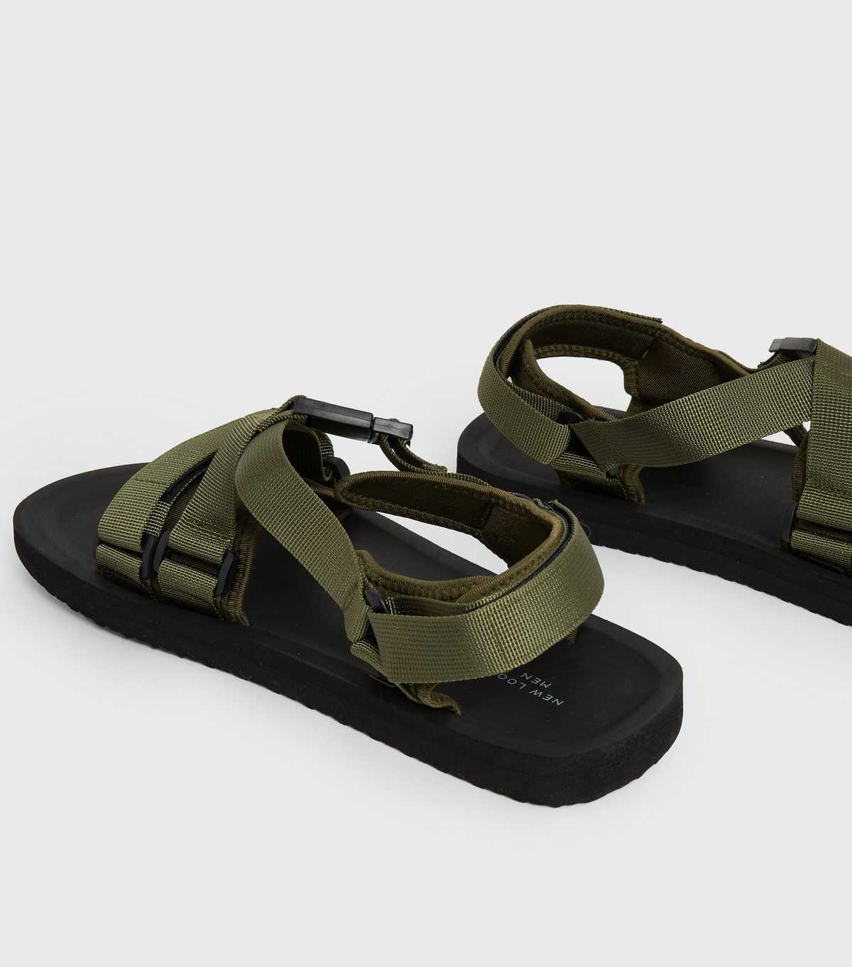 KHAKI WEBBED STRAP TECHNICAL SANDALS