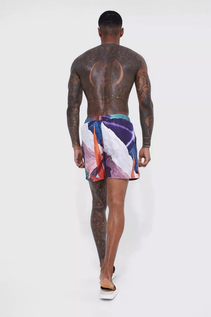 SHORT LENGTH ABSTRACT SWIM SHORTS