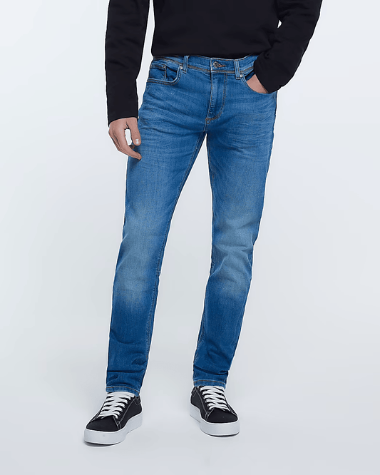 MEDIUM BLUE RELAXED SKINNY FIT JEANS