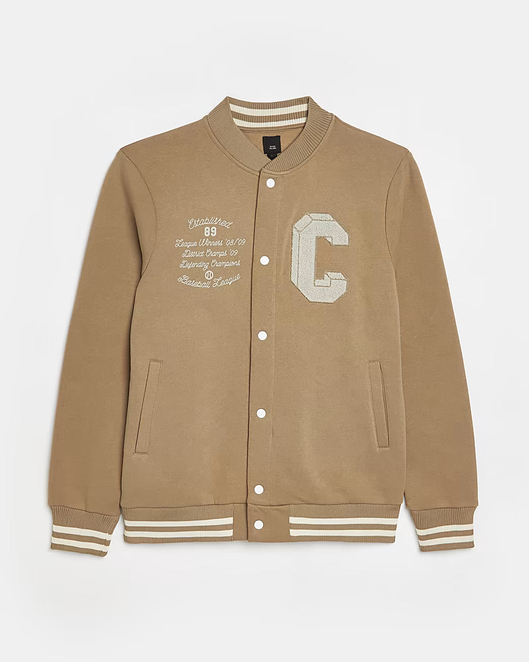 STONE REGULAR FIT VARSITY BOMBER JACKET