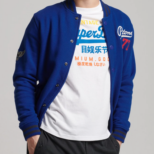 COLLEGIATE JERSEY VARSITY BOMBER JACKET