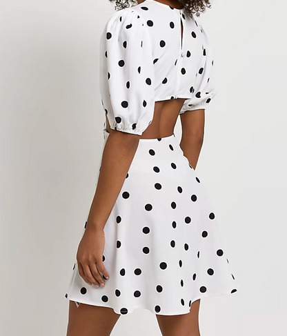 POLKA DOT CUT OUT MINI DRESS