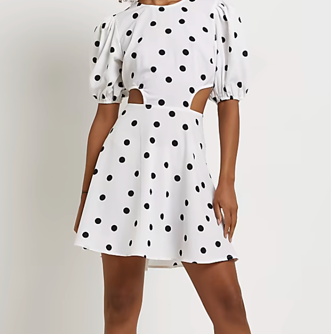 POLKA DOT CUT OUT MINI DRESS