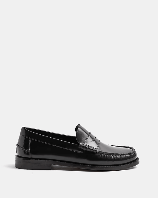 BLACK LEATHER LOAFERS